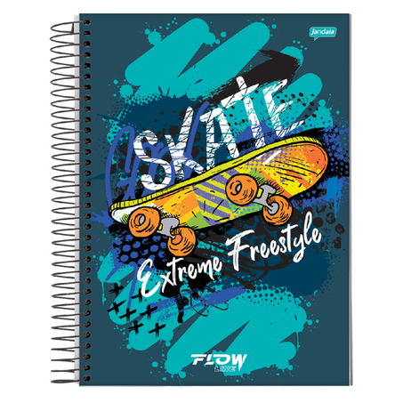 CADERNO ESPIRAL JANDAIA 1/4 80FLS FLOW 360-2