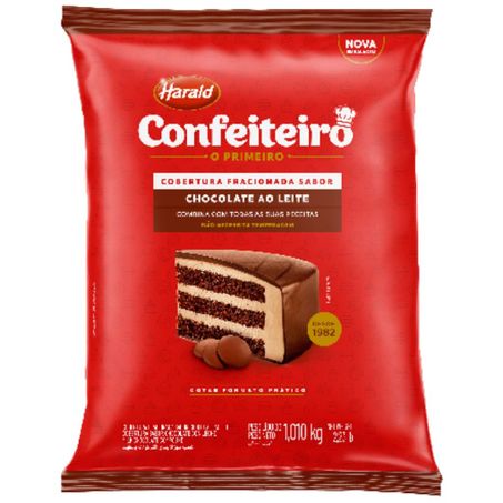 Cobertura harald 1.01kg confeiteiro fracionado gotas ao leite