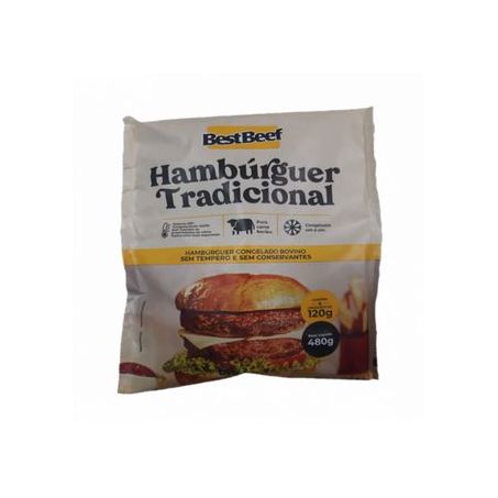 Hambúrguer bovino B.Beef 480g