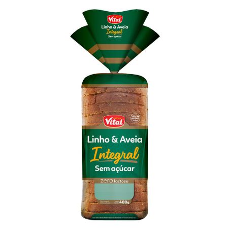 Pão integral linho & aveia zero lactose zero açúcar vital