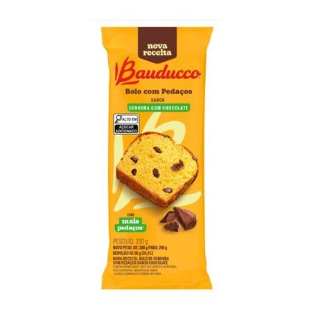 Bolo Bauducco C/Pedaços Cenoura C/Chocolate 200g