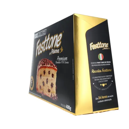 Panettone de Páscoa Festtone Chocolate 70 Cacau 400G 360-24