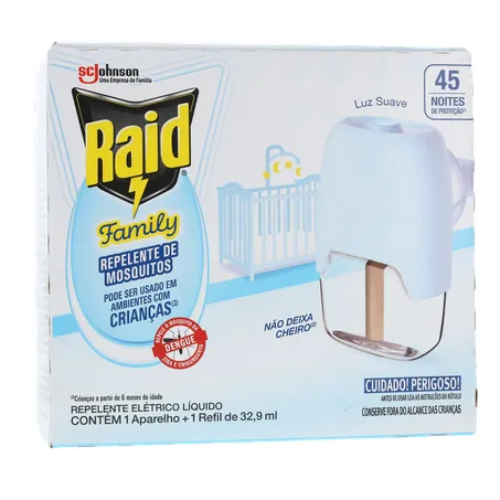Repelente Raid Family Sem Cheiro Aparelho com Refil 32,9Ml 360-35