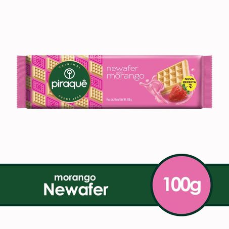 BISC.WAFER PIRAQUE NEWAFER 100G MORANGO CX 20.0
