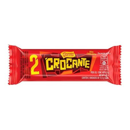 Chocolate garoto 25g sabor crocante