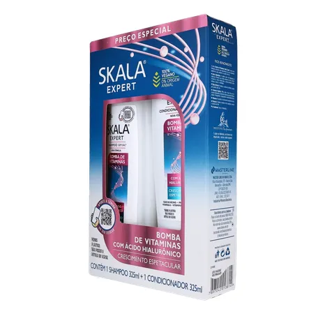 Kit Shampoo + Condicionador 325ml Cada Skala Bomba de Vitaminas Caixa com 2un - 650ml 360-4