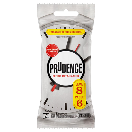 Preservativo Prudence Efeito Retardante - Leve 8, Pague 6 Preservativos