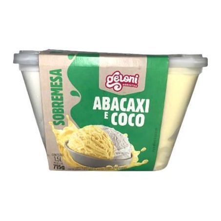 Sorvete Geloni 1.5l Tradicional Abacaxi Coco