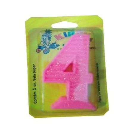 VELA NUMERADA KIREY SUPER ROSA N-4