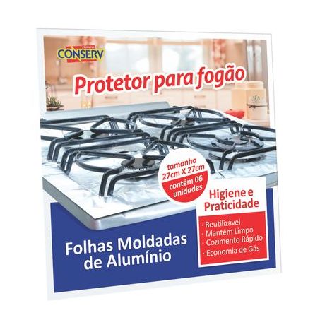 FOLHA DE ALUMINIO CONSERV FOGAO 27X27CM COM 6UN