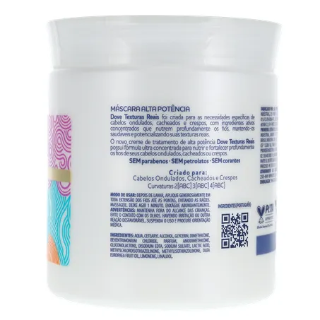 Máscara de Tratamento Texturas Reais Ondulados, Cacheados e Crespos Azeite de Oliva Dove 500G 360-13