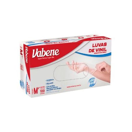 LUVA VINIL VABENE S/PO 100UN M