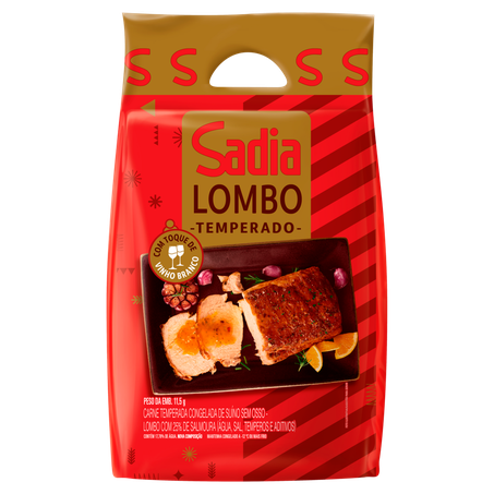 Lombo Suíno Sadia Congelado Temperado sem Osso kg 