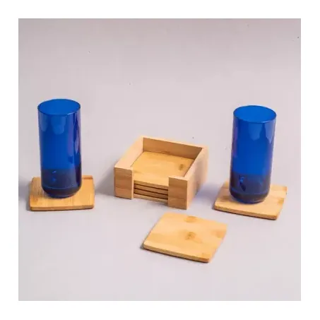 JOGO DE PORTA COPOS OIKOS QUADRADO BAMBU 6UN (100286) 360-1