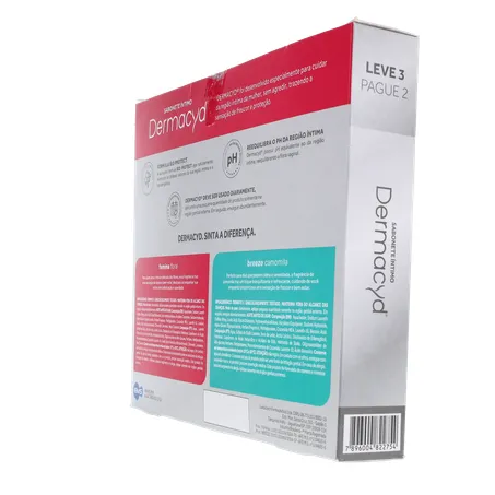 KIT SABONETE ÍNTIMO LÍQUIDO DERMACYD BREEZE CAMOMILA 200ML + 2 UNIDADE FEMININA FLORAL 200ML LEVE 3 PAGUE 2 360-24