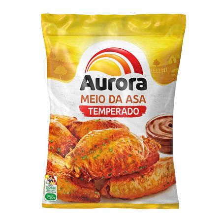 MEIO DA ASA DE FRANGO AURORA TEMPERADO PACOTE 800G