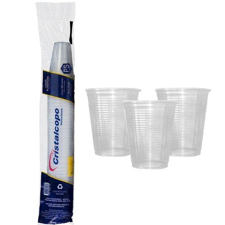 Copo cristalcopo 100un descartavel tr-180ml