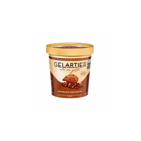 SORVETE GELATIER 473ML CHOCOLATE C/ RASPAS