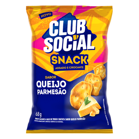 Snack club social sabor queijo parmesao 68g