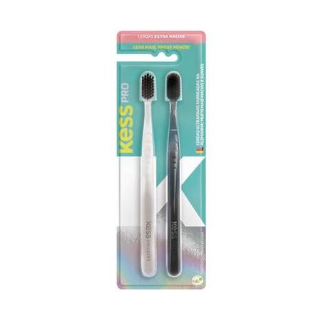 KIT ESCOVA DENTAL KESS EXTRA MACIA 2 UNIDADES