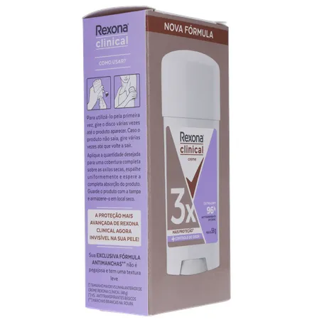 Antitranspirante Em Creme Rexona Clinical Extra Dry 96h Caixa 58gr