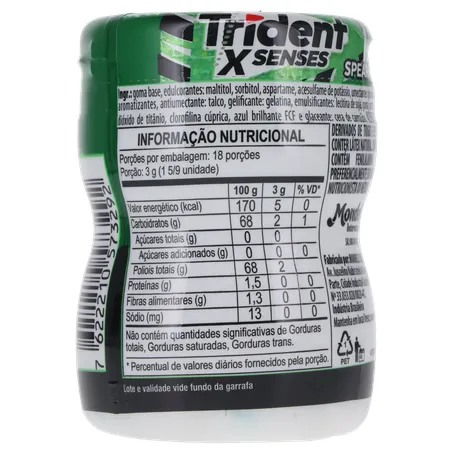 GOMA MASCAR TRIDENT GARRAFA SPEARMINT 54G 360-17