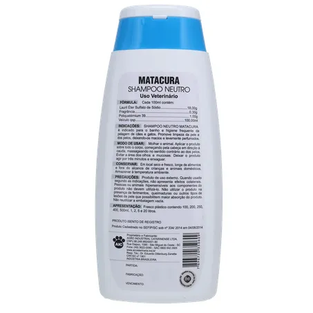 Shampoo Matacura Neutro 200ml 360-18