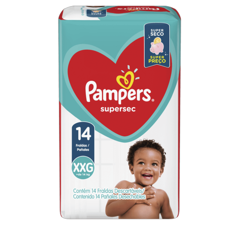 Fralda pampers basica supersec xxg c/14un