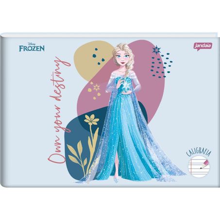 Caderno brochura caligrafia capa dura 1-4 frozen40f