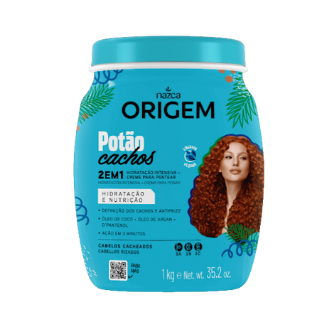 Creme hidratação cachos ondulados origem 1kg