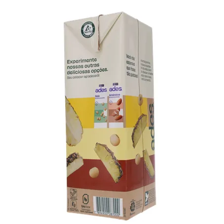 Bebida a Base de Soja Ades Sabor Abacaxi Caixa 1lt 360-12
