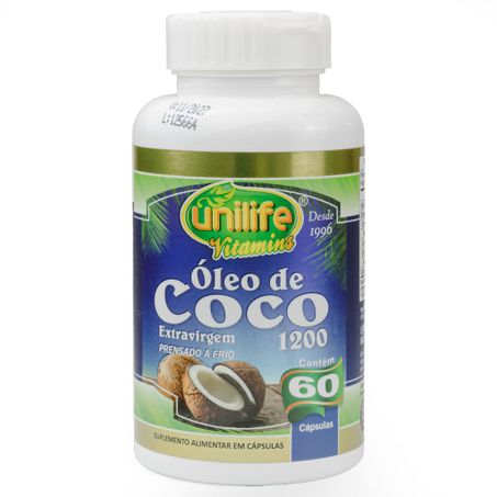 ÓLEO DE COCO 1200MG 60 CAPSULAS UNILIFE