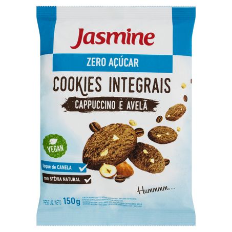 BISCOITO COOKIE INTEGRAL CAPPUCCINO E AVELÃ ZERO AÇÚCAR JASMINE