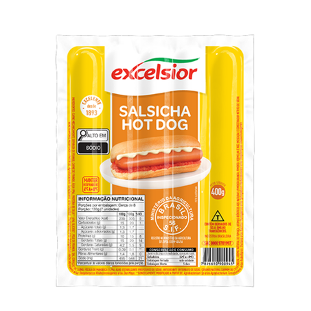 SALSICHA HOTDOG S/C 400G EXCEL