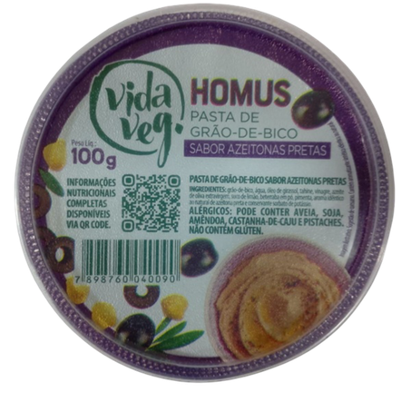 Homus vida veg azeitona preta 100g