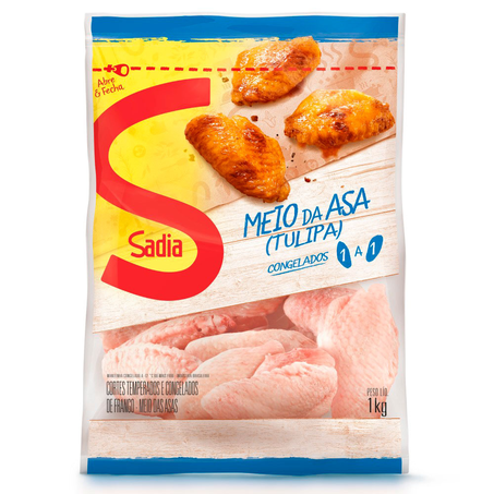 Meio da Asa de Frango Sadia Congelado 1Kg