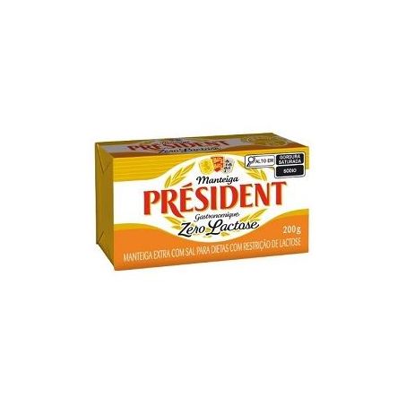 MANTEIGA ZERO LACTOSE C/SAL PRESIDENT 200 G       