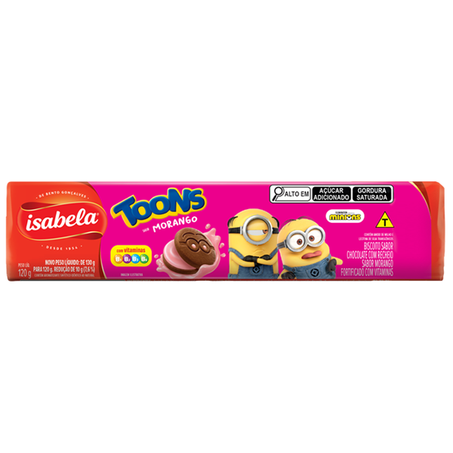 BISCOITO RECHEADO TOONS ISABELA MORANGO 130G