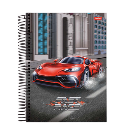 CADERNO ESPIRAL JANDAIA CAPA DURA FAST RACE 10X1 160 FOLHAS R.71140-77