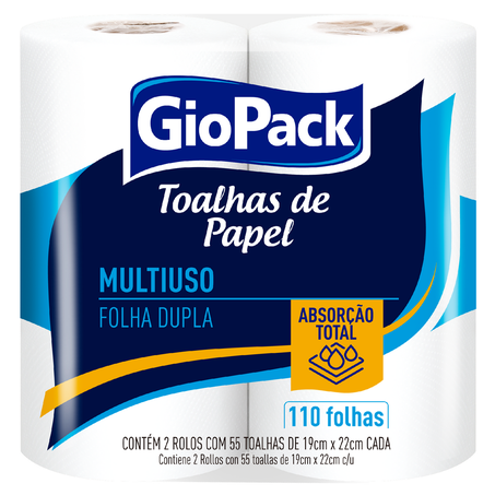 Toalha papel giopack fd c/2un x 55fl