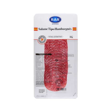 Salame rar tipo hamburgues fatias extrafinas 80g