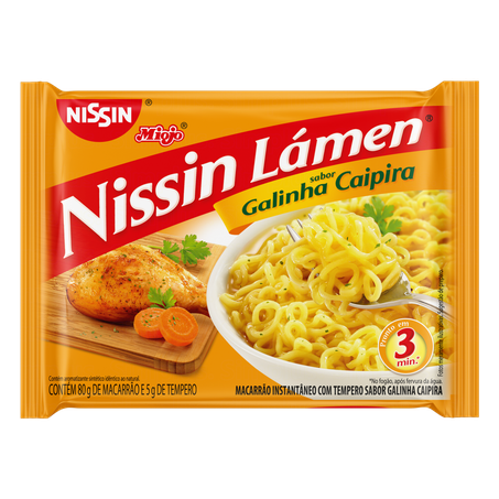 MACARRÃO NISSIN LÁMEN INSTANTÂNEO GALINHA CAIPIRA 85G