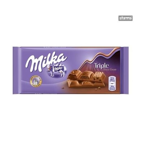 Chocolate milka 90g triple choco cocoa