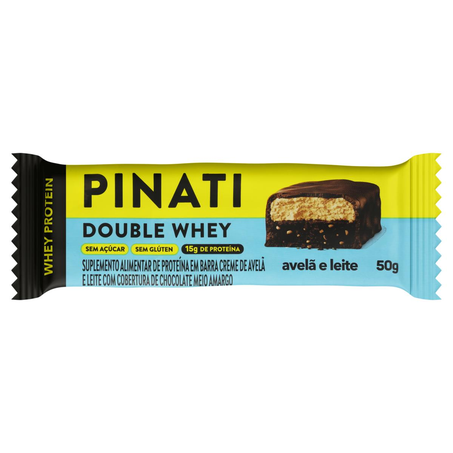 Barra de Proteína Pinati 50g - Double Whey - Leite com Avelã