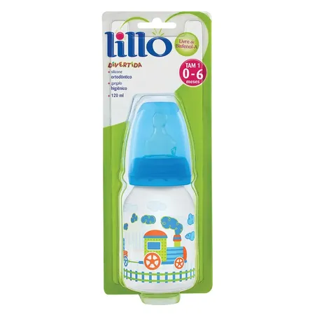 Mamadeira Lillo cores divertida azul 120ml