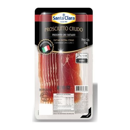 Presunto cru fatiado santa clara 50g