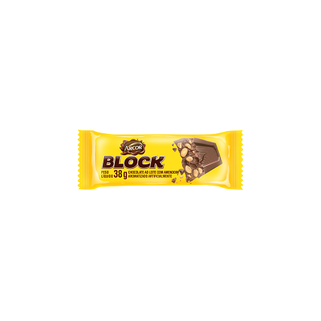 CHOCOLATE ARCOR TABLETE BLOCK AMENDOIM 38G