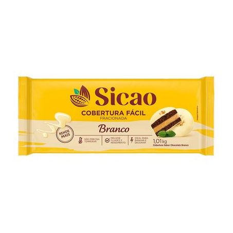 CHOCOLATE SICAO COBERTURA BRANCO BARRA  1,01KG