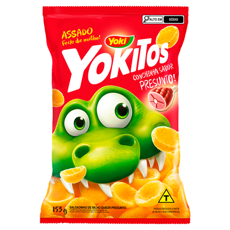 Salgadinho Yokitos Conchinha Presunto Pacote 153G