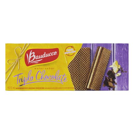 Biscoito wafer recheio triplo chocolate bauducco